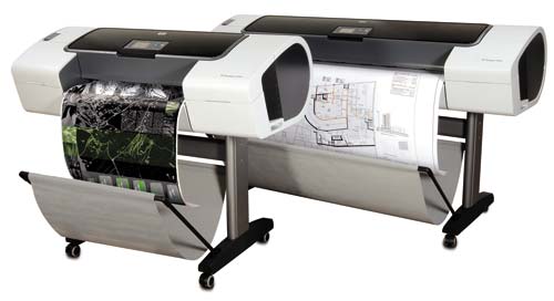������� ������� HP Designjet T1100 ������������ ��� ������ � ������� ��������� ����������� � ����������� � ������� ���� ������ 24 � 44 �����