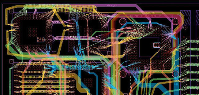 Рис. 1. Технология планирования соединений на плате Allegro Interconnect Flow Planner позволяет пользователям уменьшить число слоев и значительно сократить длительность цикла разработки сложных плат