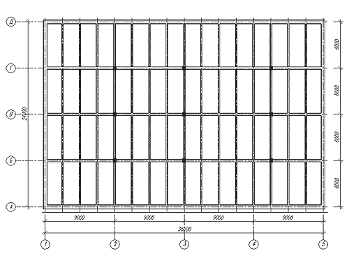 Рис. 8. Конструктивная схема монолитного ребристого перекрытия