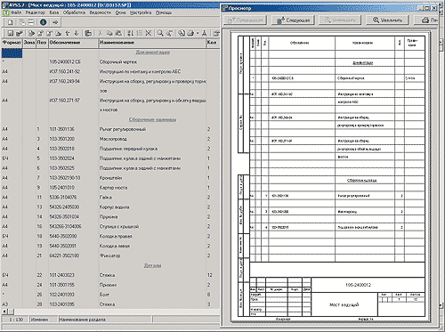 Режимы редактирования и просмотра спецификаций в AVS