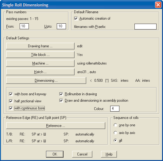 Задаем параметры автоматической генерации чертежей