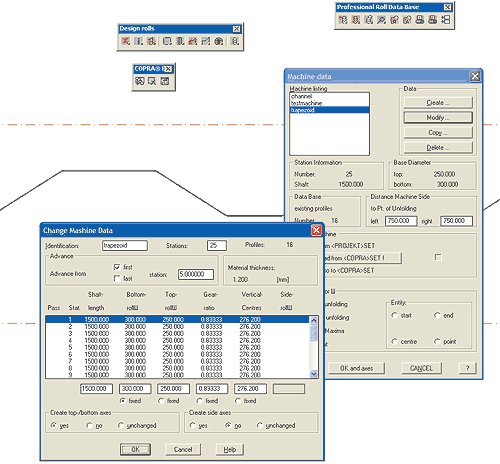 Как обычно, перед проектированием оснастки необходимо выбрать прокатный стан