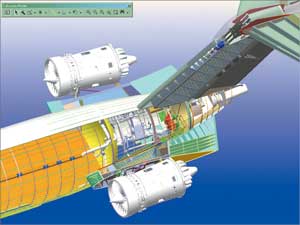 Рис. 5. Хвостовая часть электронного макета самолета Ту-414