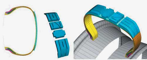 Рис. 16. Моделирование протектора посредством периодического сектора