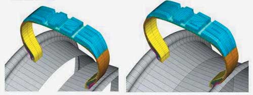 Рис. 17. Посадка на диск с реальной геометрией протектора