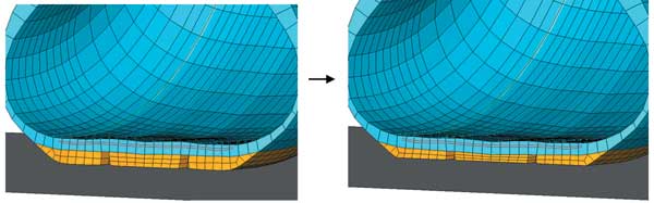 Рис. 19. Сетки для новой и изношенной шин
