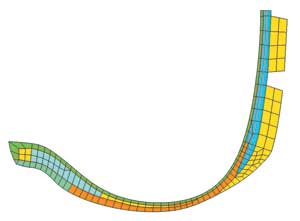 Рис. 2. Осесимметричная модель шины