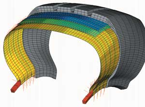 Рис. 3. Ориентация подкреплений в брекерах и каркасе — 3D-модель