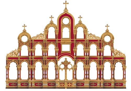 Рис. 1. Художественный проект иконостаса храма Рождества Христова в Иркутске-2