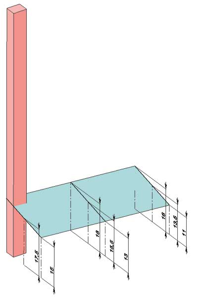 Рис. 4. Определяющие параметры поверхности на базе сечений, образованных сплайнами