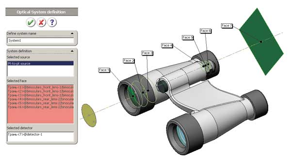 Рис. 2. Автоматическая генерация оптической системы