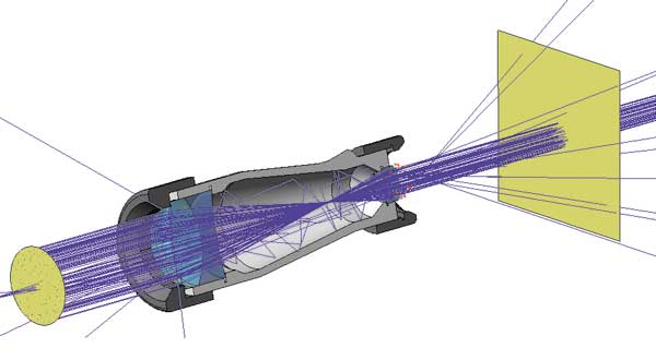 Рис. 6. Траектории лучей при фотометрической трассировке