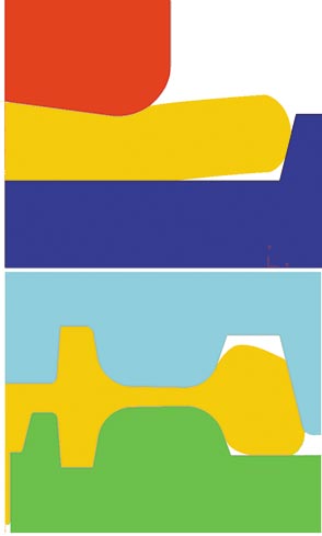 Рис. 13. Один из расчетных вариантов деформирующего инструмента