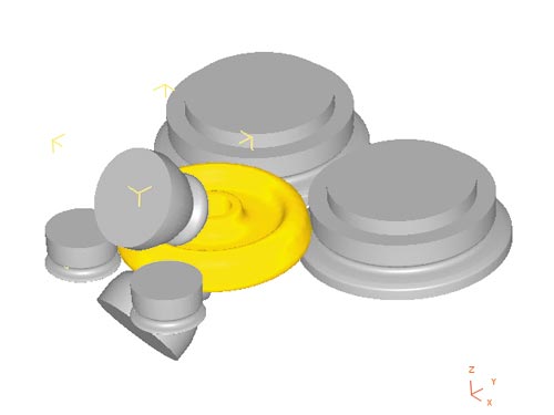 Рис. 14. Расчетная модель колесопрокатного стана