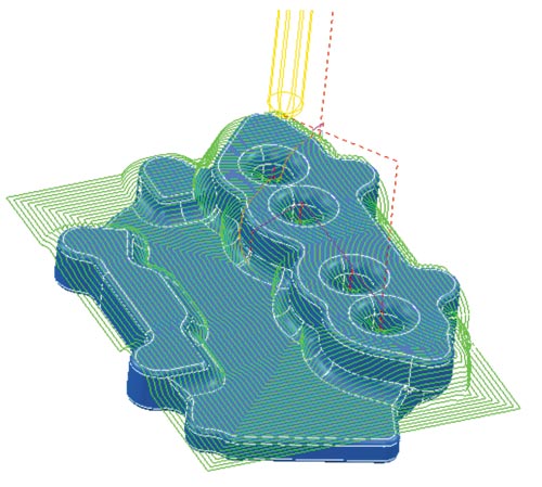Рис. 17. Чистовая обработка пеноблока «основание»: второй установ