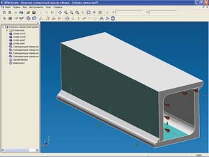 Рис. 3. Модель сварного узла, выполненного угловым швом