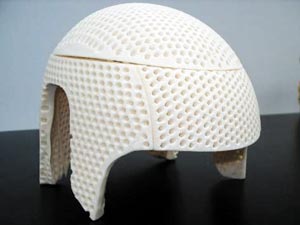 Рис. 18. Этапы создания вкладыша в защитный шлем