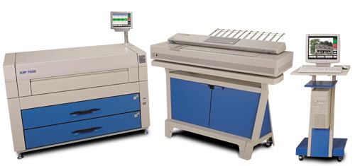 Система KIP 7200 со сканером KIP 2100 и рабочей станцией KIP Production Station (распределенный вариант)