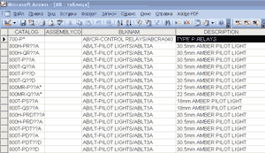 Рис. 11. Редактирование базы графических образов средствами MS Access