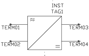 Рис. 3. Символ с расставленными атрибутами и точками подключения
