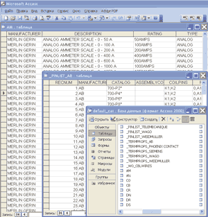 Рис. 8. Редактирование базы данных типов средствами MS Access