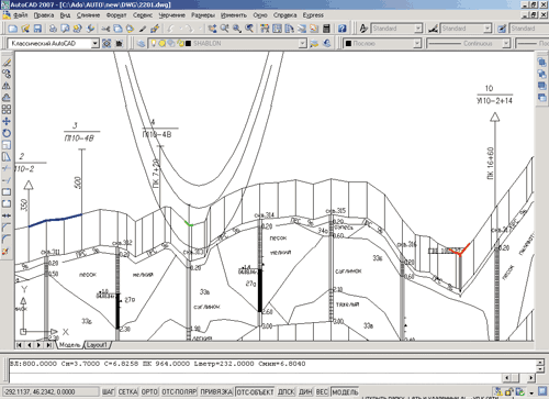 Пример работы модуля «Ручная расстановка опор»
