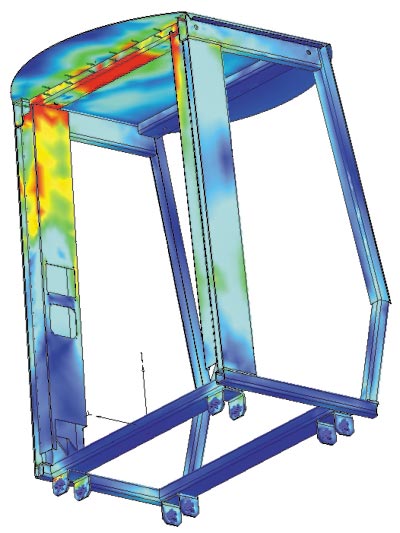 Расчет силового каркаса кабины: боковое воздействие