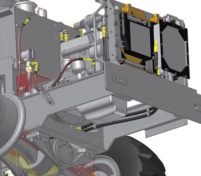 Задняя рама с установленным оборудованием