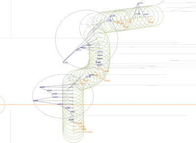 Рис. 1. Пример отклонения инструмента от расчетной траектории