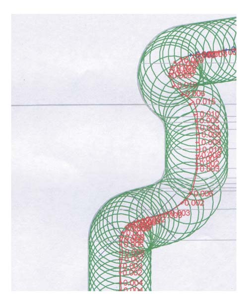 Рис. 5. Фрагмент траектории, созданной в CAD/CAM ADEM-VX