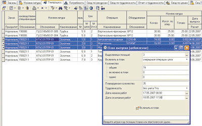 Рис. 8. Добавление работ в оперативный план