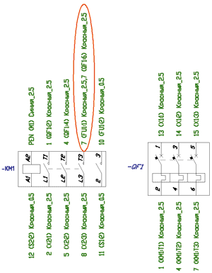Рис. 10. Монтажные символы схемы соединений с зеркальным описанием точек подключений