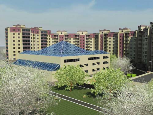 Вид на центр двора