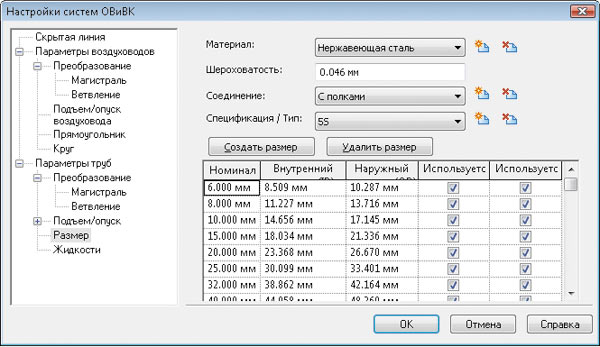 Настройки ОВ и ВК