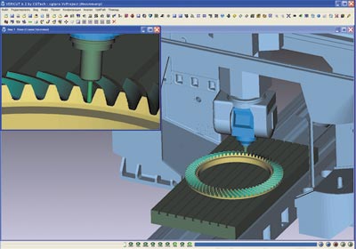 Рис. 6. Проверка управляющей программы для изготовления шестерни
