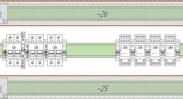Рис. 5. Фрагмент шкафа до выполнения автотрассировки