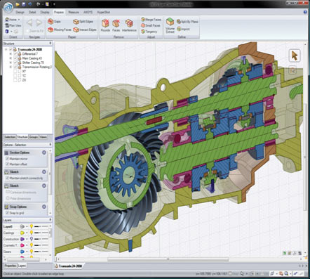 Рис. 3. Модель редуктора в SpaceClaim