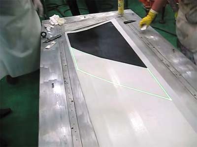 Рис. 7. Для лазерных проекций мест выкладки КМ также используются данные, подготовленные в FiberSIM