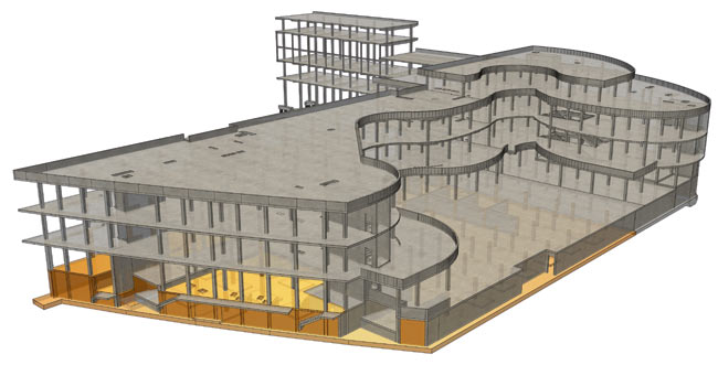 Рис. 1. 3D-модель проектируемого здания