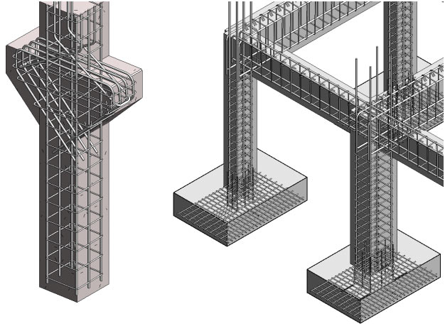 Рис. 6. Проектирование железобетонных и металлоконструкций моста в Revit Structure