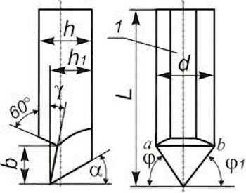 Рис. 1. Резцовый зуб фрезы