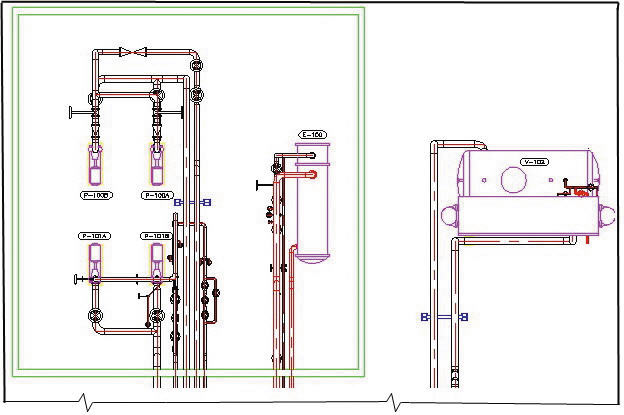 Рис. 4. Вид, сгенерированный средствами AutoCAD Plant 3D 2012